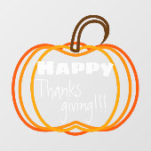  pompoenS Happy Thanksgiving!! Window Cling Raamsticker (Vel)