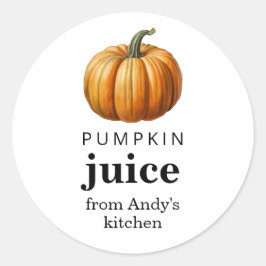 Pompoensap Etiket voor zelfgemaakt voedsel