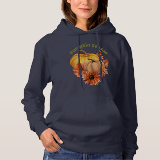 Pompoenseizoen Hoodie met Herfstbloemen