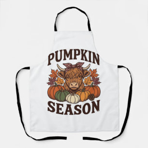 Pompoenseizoen Hoogland Koe Vintage Herfst Shirt_1 Schort