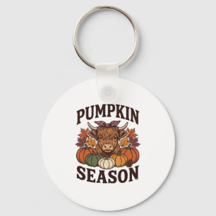 Pompoenseizoen Hoogland Koe Vintage Herfst Shirt_1 Sleutelhanger