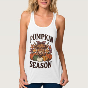Pompoenseizoen Hoogland Koe Vintage Herfst Shirt_1 Tanktop