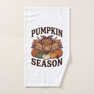Pompoenseizoen Hoogland Koe Vintage Herfst T-shirt Handdoek