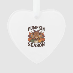 Pompoenseizoen Hoogland Koe Vintage Herfst T-shirt Ornament