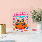 Pompoenseizoen Leopard Bow Design - Schattigee Her Acryl Bord (Huwelijk)