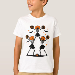 Pompoenskelet Cheerleader Halloween T-shirt