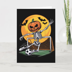 Pompoenskelet Doelman Voetbal Halloween Spel Sp Kaart