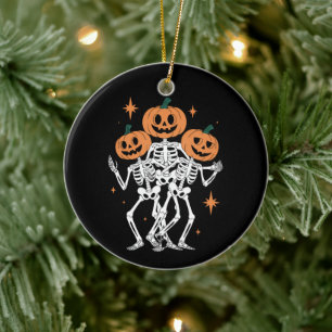 Pompoenskelet Halloween Pompoen Griezelig Seizoen  Keramisch Ornament