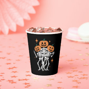 Pompoenskelet Halloween Pompoen Griezelig Seizoen Papieren Bekers