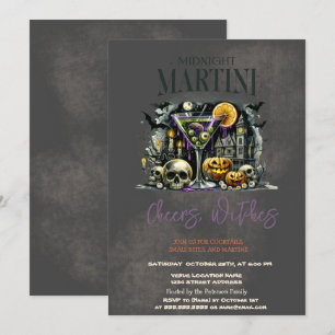 Pompoenskelet Schedel Martini Donkere Halloween Kaart