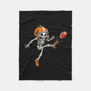 Pompoenskelet voetbal halloweenkostuum jongens fleece deken