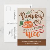 Pompoenspice & Alles-Thanksgiving kaart (Voorkant / Achterkant)