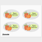 Pompoenstickers (blad van 4) ovale sticker (Vel)