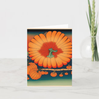 Pompoenstudie - Japanse Stijl AI - E Feestdagen Kaart