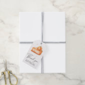 Pompoentaart - Dank u Baby shower Cadeaulabel (Met Touw)