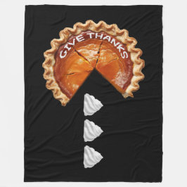 Pompoentaart eten slagroom werveling fleece deken