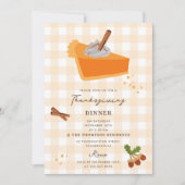 Pompoentaart Herfst Herfst Thanksgiving Uitnodigin Kaart (Voorkant)