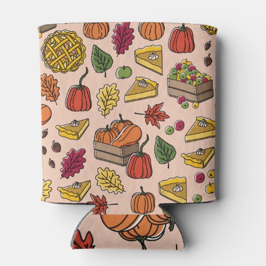 Pompoentaart: Herfst oogstpatroon. Blikjeskoeler (Achterkant)