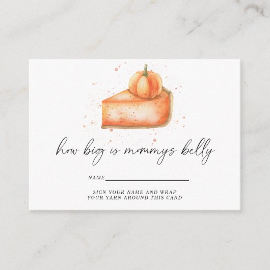 Pompoentaart - hoe groot is mama's buik informatiekaartje (Voorkant)
