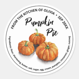 Pompoentaart Home Gebakken Ronde Sticker