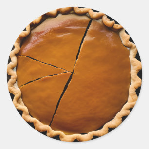 Pompoentaart met korst ronde sticker