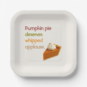 Pompoentaart & Slagroom Humor Thanksgiving Papieren Bordje