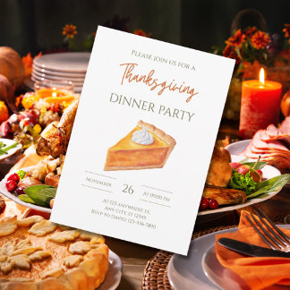 Pompoentaart Snee Thanksgiving Diner Herfstfeest Kaart