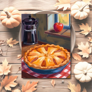 Pompoentaart Thanksgiving Aquarel Feestdagenkaart