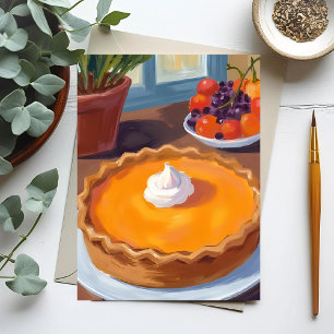 Pompoentaart Thanksgiving Aquarel Schilderij Briefkaart