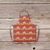 Pompoentaarten en bruine suikerklontjes rood schort