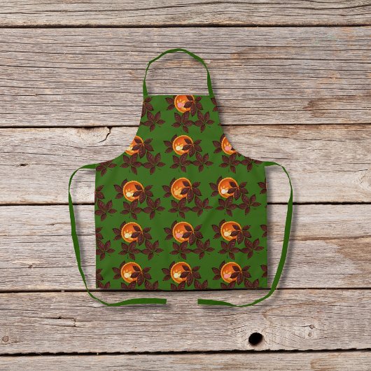 Pompoentaarten en chocolade bladeren groen schort