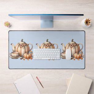Pompoentheepot met Herfst Bloemen Illustratie Bureaumat
