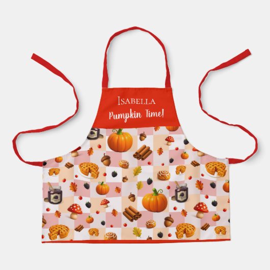 Pompoentijd! Schattigee Herfst voor kinderen Schort (Voorkant)