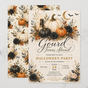 Pompoentijden komen Halloween-uitnodiging Kaart
