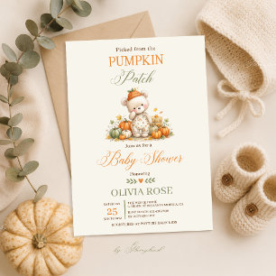 Pompoenveld Baby Shower Kaart