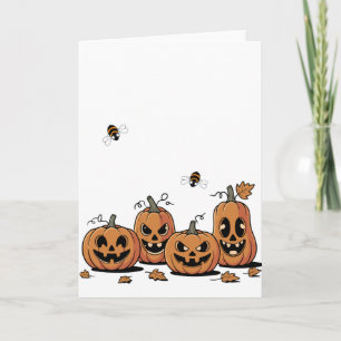 Pompoenveld Buzz – Busy Busy Bee Halloween Kaart