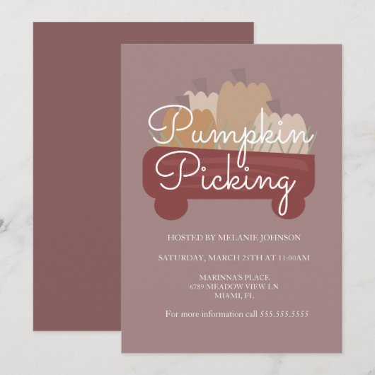 Pompoenveld Pompoenen Pluk Flyer Kaart (Voorkant / Achterkant)