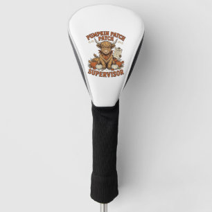 Pompoenveld-supervisor Highland-koe vintage shirt Golfheadcover