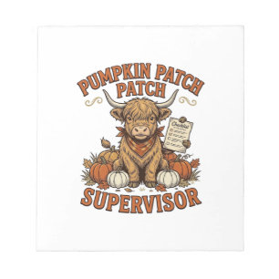 Pompoenveld-supervisor Highland-koe Vintage T-shir Notitieblok