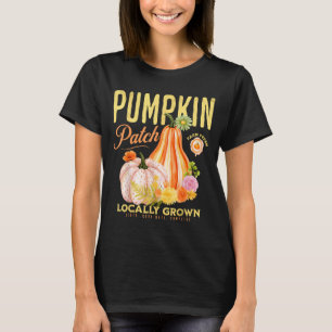 Pompoenveld vintage herfst herfst halloween vrouwe t-shirt