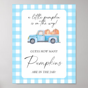 Pompoenwagen - raad hoeveel pompoenen poster