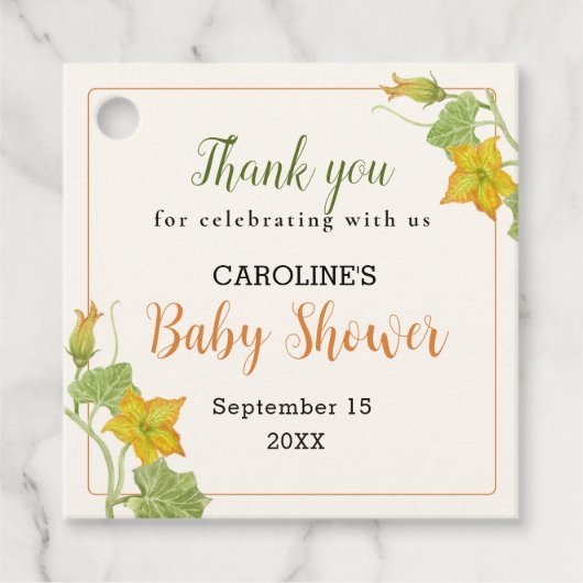 pompoenwijnpatroon bedankjes labels (Voorkant)