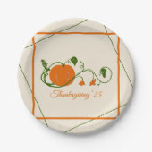 Pompoenwijnstokken Papieren Bordje (Voorkant)