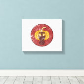 Pompogasmasker Halloween-ontwerp Canvas Afdruk (Insitu (Houten vloer))