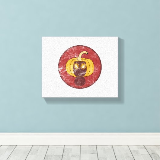 Pompogasmasker Halloween-ontwerp Canvas Afdruk (Insitu (Houten vloer))