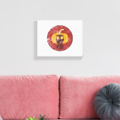 Pompogasmasker Halloween-ontwerp Canvas Afdruk (Insitu (Woonkamer))
