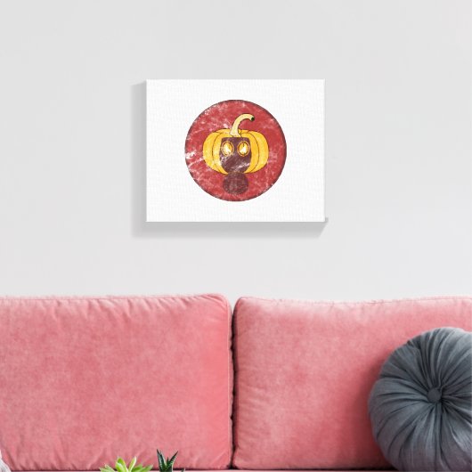 Pompogasmasker Halloween-ontwerp Canvas Afdruk (Insitu (Woonkamer))