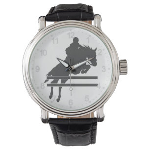 Pomppaard silhouet - Kies achtergrondkleur Horloge