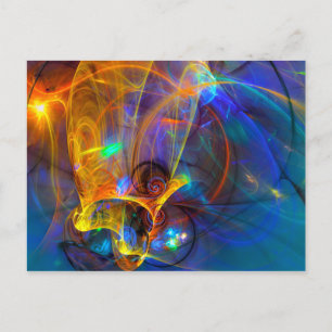 Pompvis Sunset - kleurrijke digitale abstracte ar Briefkaart