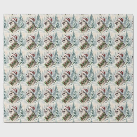 Pomsky Kerst Inpakpapier (Vlak)